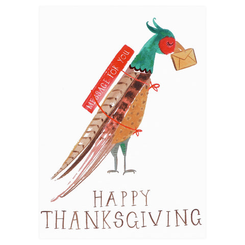 Mr. Boddington's Studio Pheasant At The Door Thanksgiving Card 