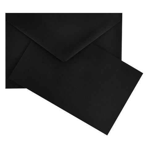 Crown Mill Color Vellum Finish Flat Note Cards Boxed Black 