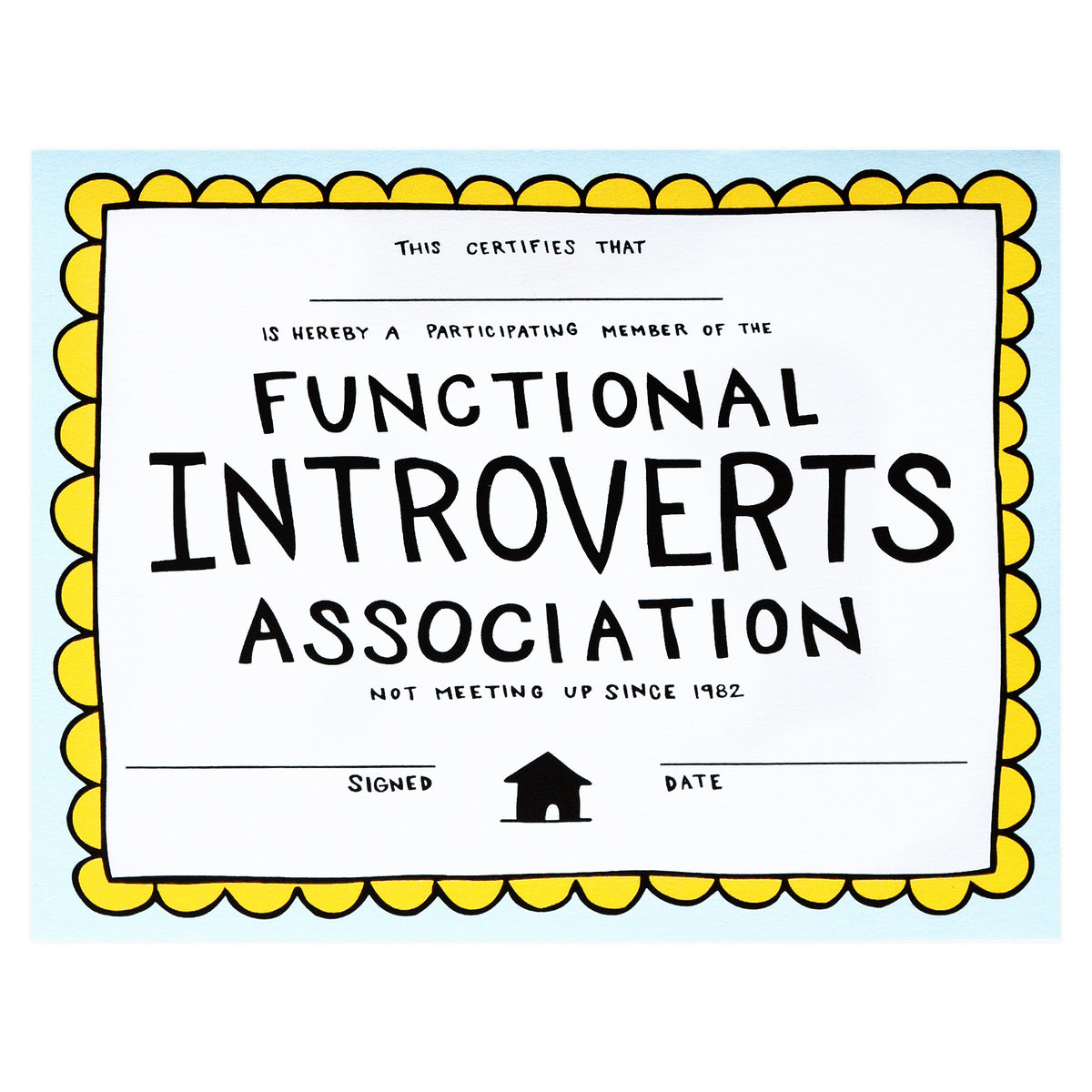 Papa Llama Introvert Certificate Greeting Card 