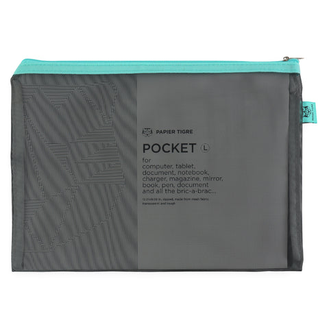 Papier Tigre Large Mesh Pouch Black 