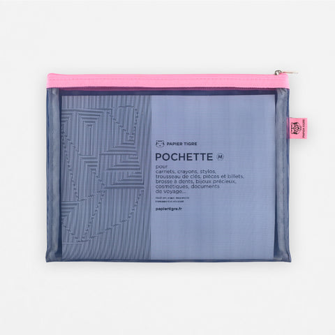Papier Tigre Medium Mesh Pouch Indigo 