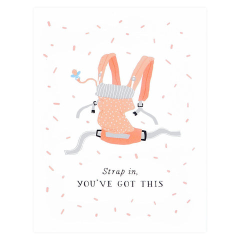 Party Of One Paper Strap In New Baby Card 