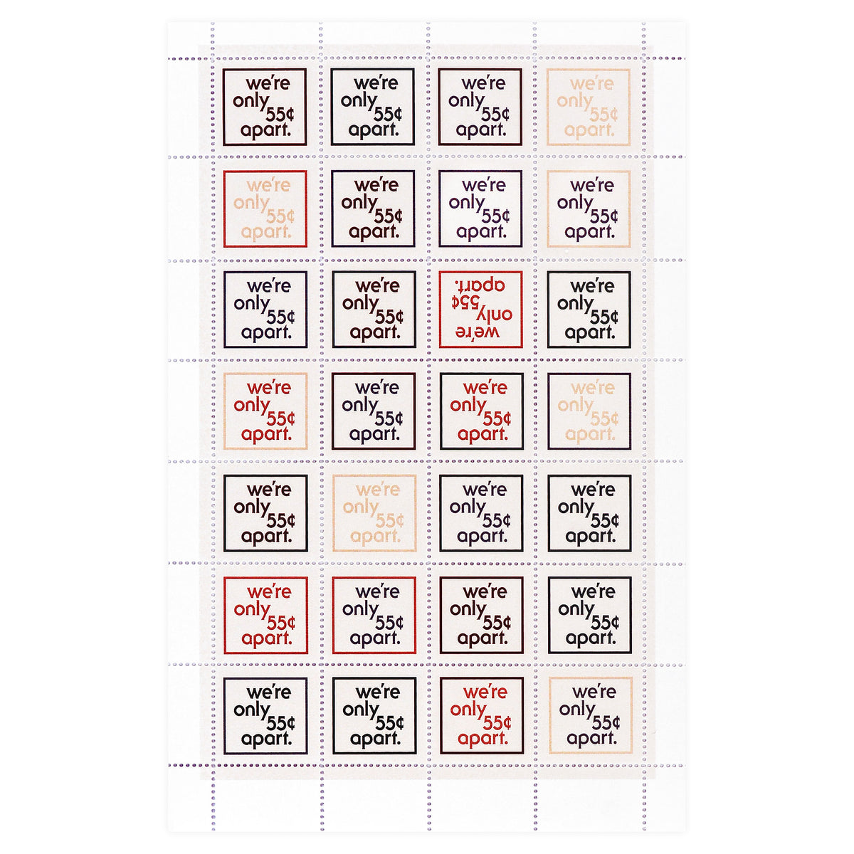 The Portland Stamp Company We're Only 55¢ Apart Poster Stamps 