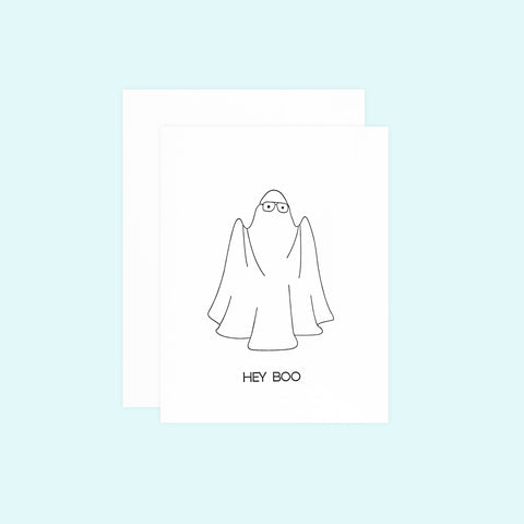 Quick Brown Fox Letterpress Hey Boo Greeting Card 