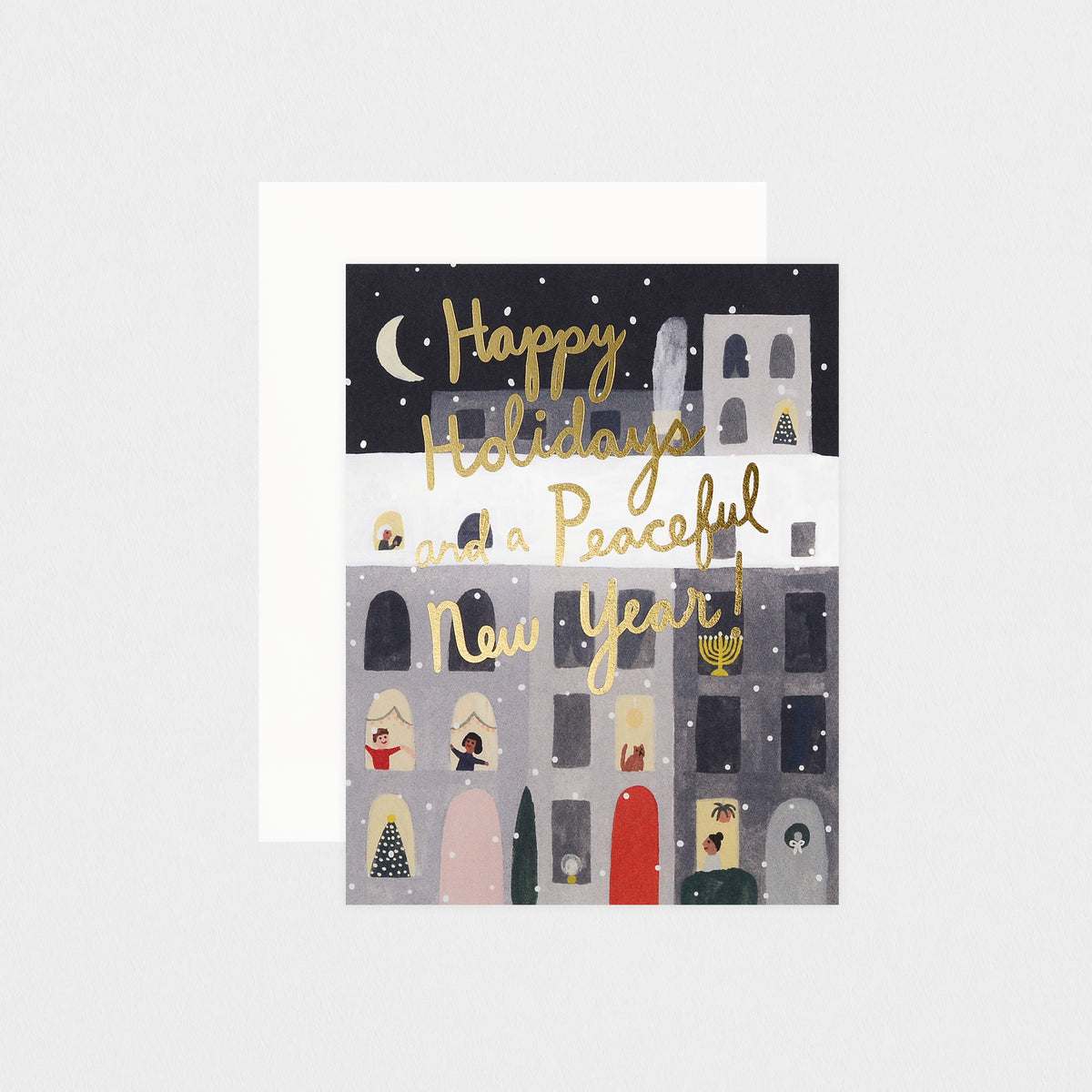 Red Cap Cards City Snow Holiday Cards Boxed 