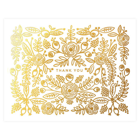 null Rose Gold Floral Folded Thank You Cards Boxed or Single 