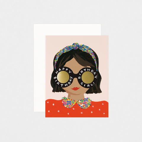 Rifle Paper Co. Headband Birthday Girl Greeting Card 