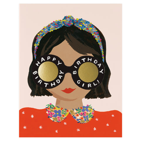 Rifle Paper Co. Headband Birthday Girl Greeting Card 