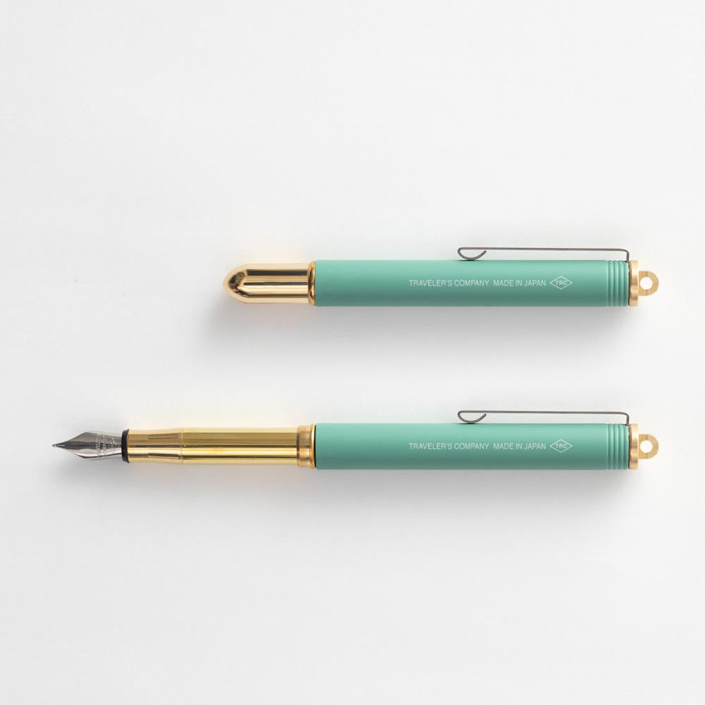 Traveler's Company Traveler's Company Factory Green Brass Bullet Fountain Pen Limited Edition 