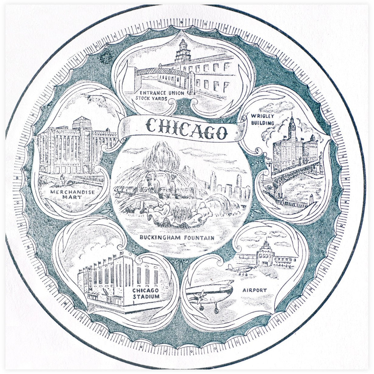 Starshaped Press Vintage Chicago Card 