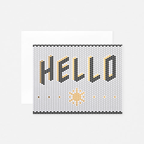 Wild Ink Press Hello Tile Greeting Card 