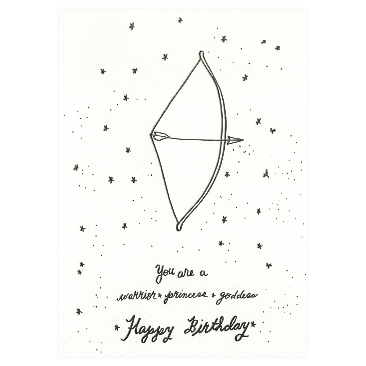 Wolf & Wren Press Warrior Princess Birthday Card 