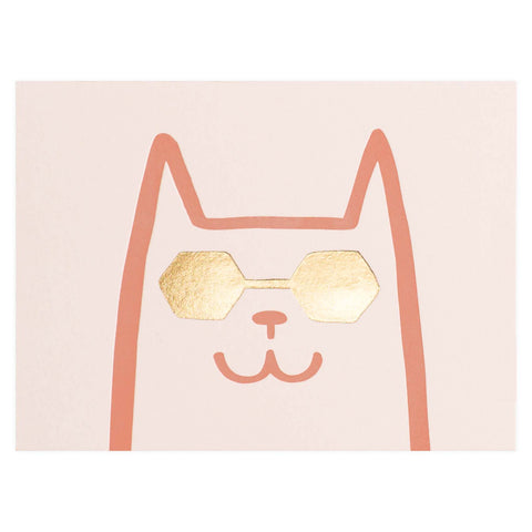 Wrap Cat with Shades Greeting Card 