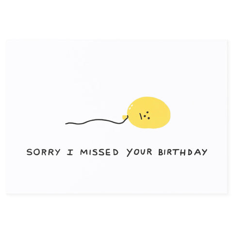 Wrap Sorry Balloon Belated Birthday Card 