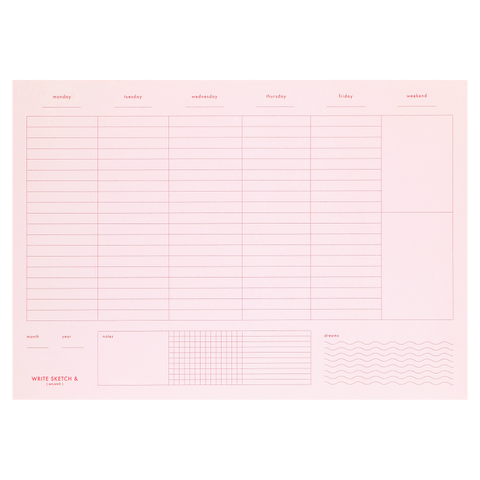 Write Sketch & Weekly Planner Pink + Red 